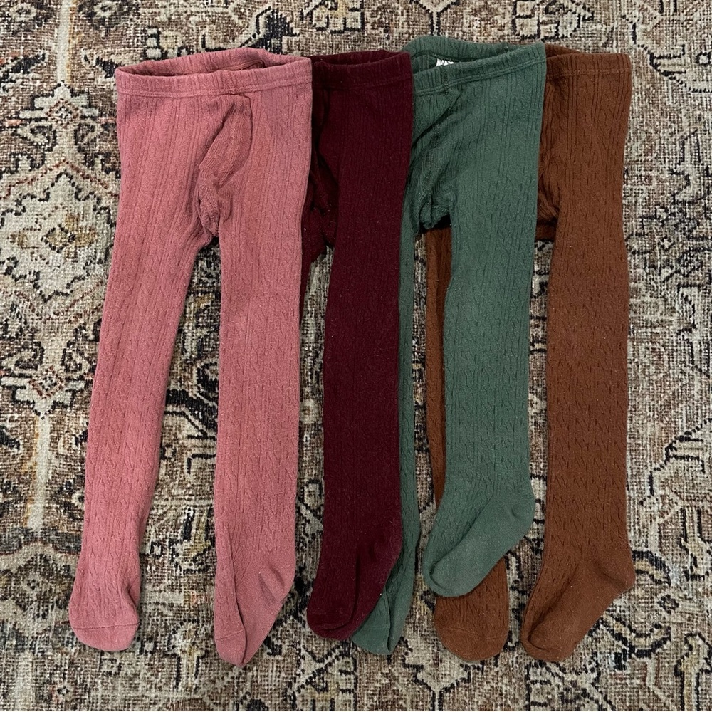 Set of 4 girl tights